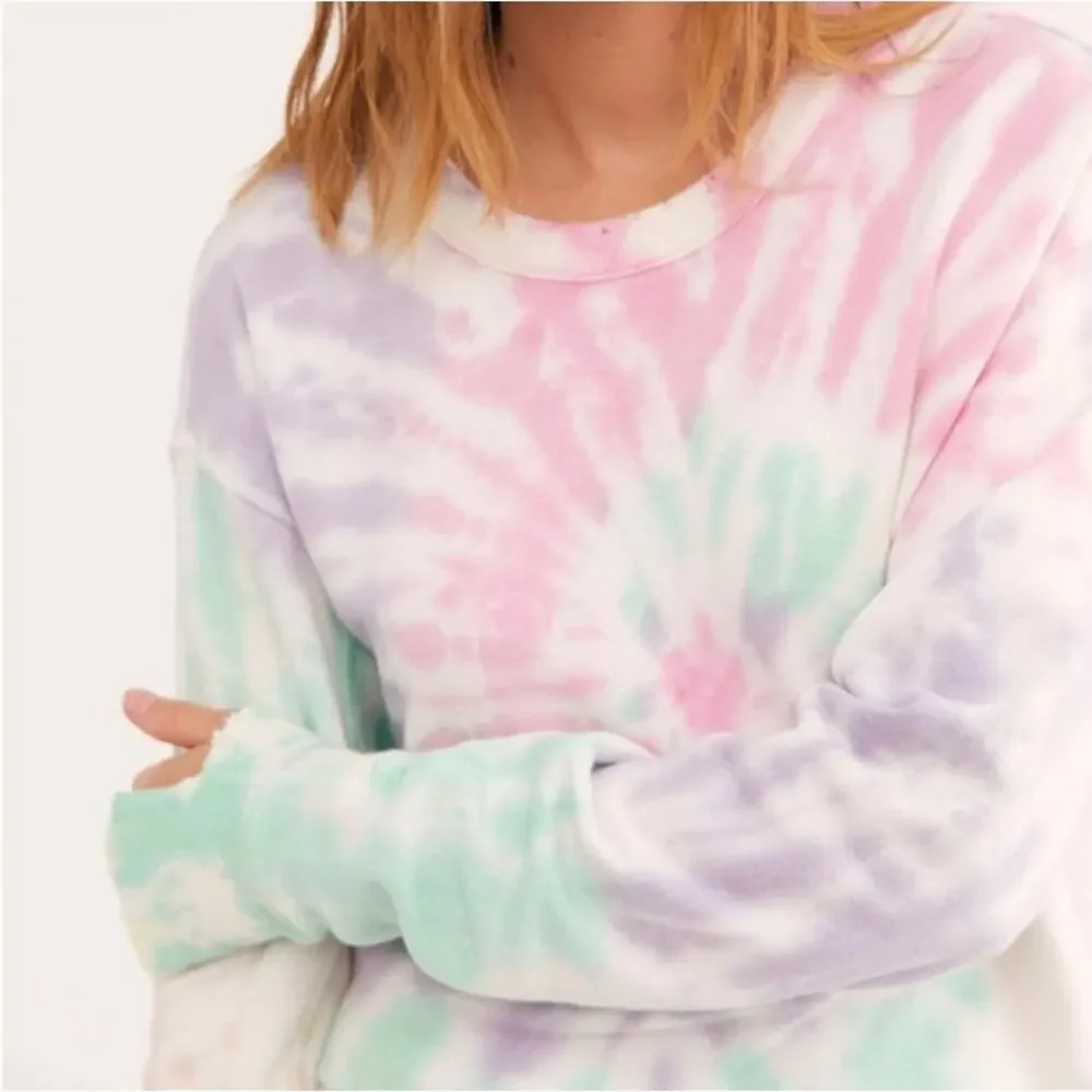 Sundry n.Philanthropy Kojak Tie Dye Crew Neck Sweater Sweatshirt M NEW Panther